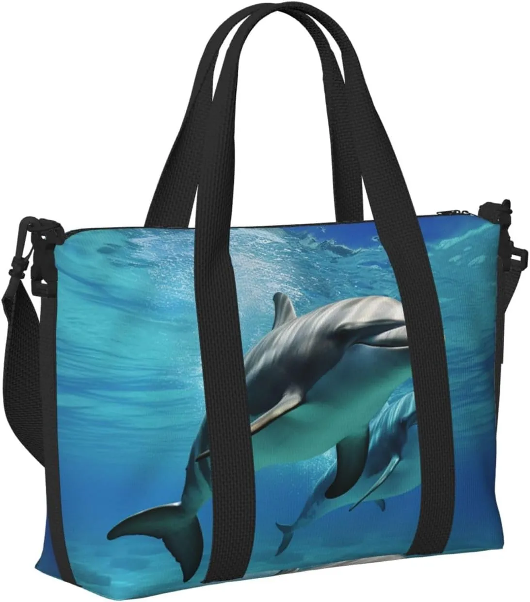 Gym Bag Marine dolphin Duffel Bag for Men Women Travel Overnight Bag with Shoe Compartment Workout Bags