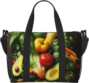 Gym Bag Various vegetables Duffel Bag for Men Women Travel Overnight Bag with Shoe Compartment Workout Bags