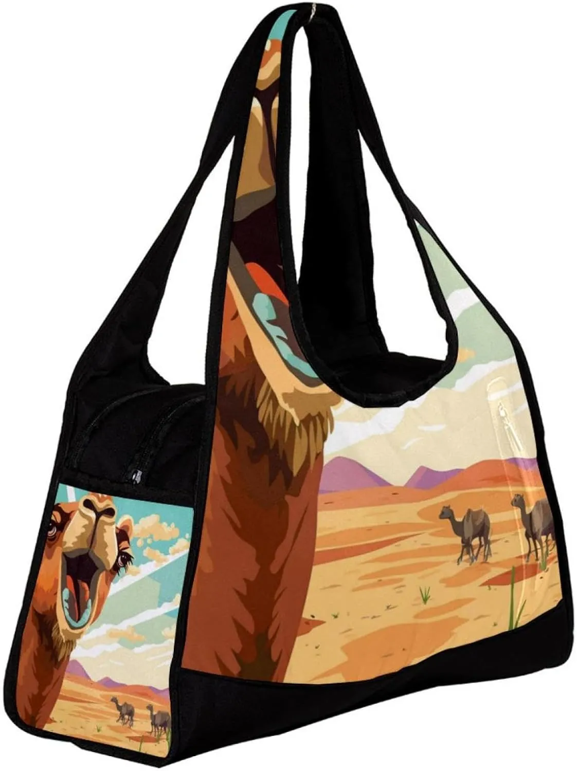 Gym Bags for Women,Duffle Bag for Travel,Cartoon Funny Camel Desert,Gym Bag for Men