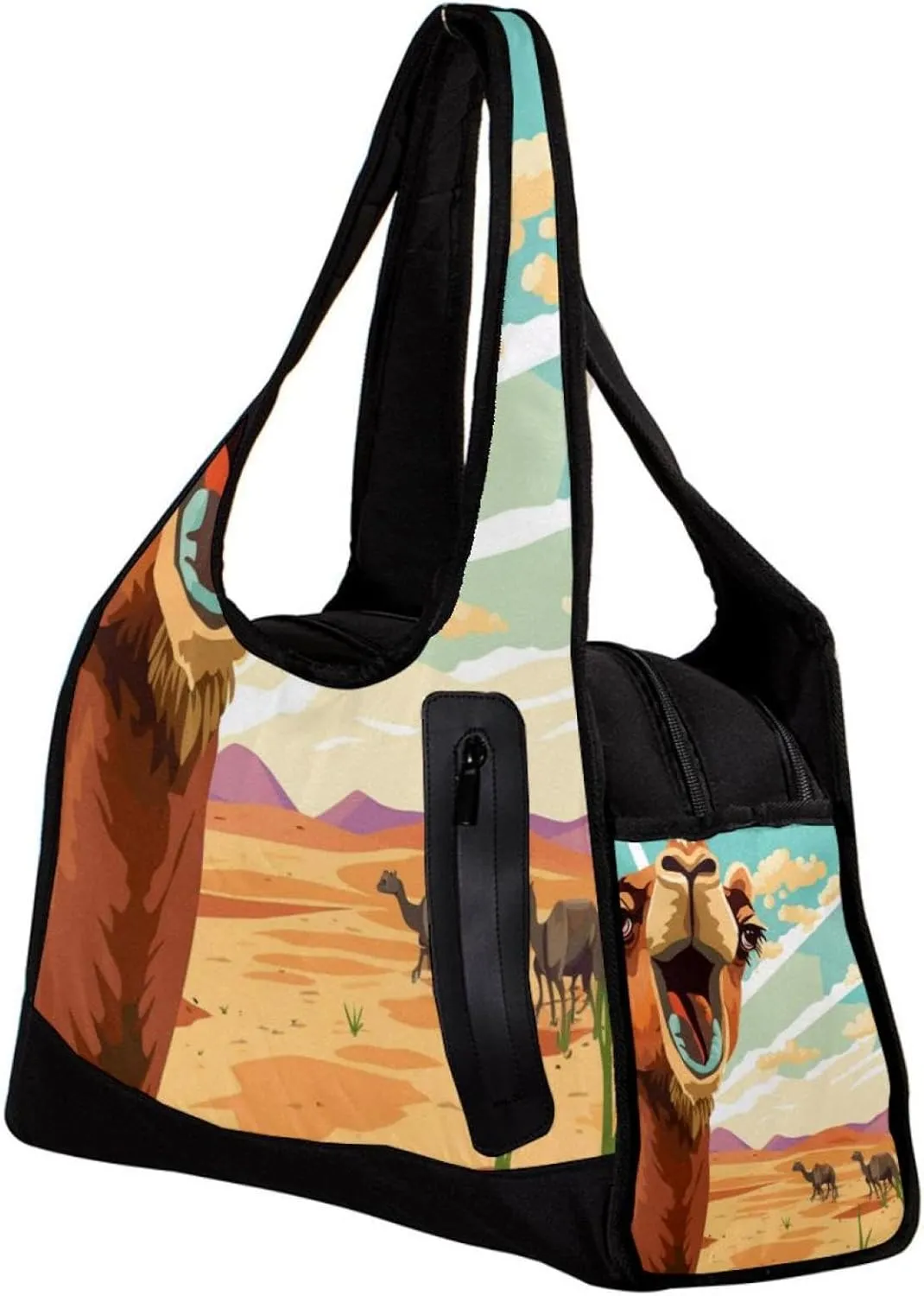Gym Bags for Women,Duffle Bag for Travel,Cartoon Funny Camel Desert,Gym Bag for Men