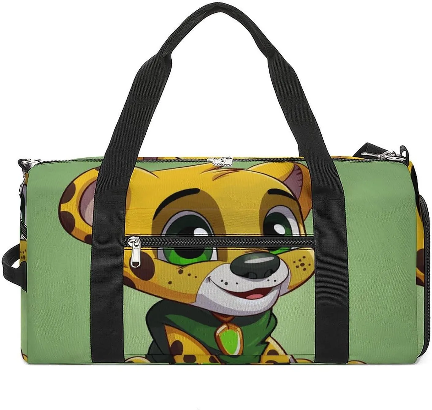 Gym Bags Small Cheetah Sitting Duffel Bag Overnight Bag with Shoe Compartment Carryon Bag for Men Women