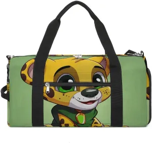 Gym Bags Small Cheetah Sitting Duffel Bag Overnight Bag with Shoe Compartment Carryon Bag for Men Women