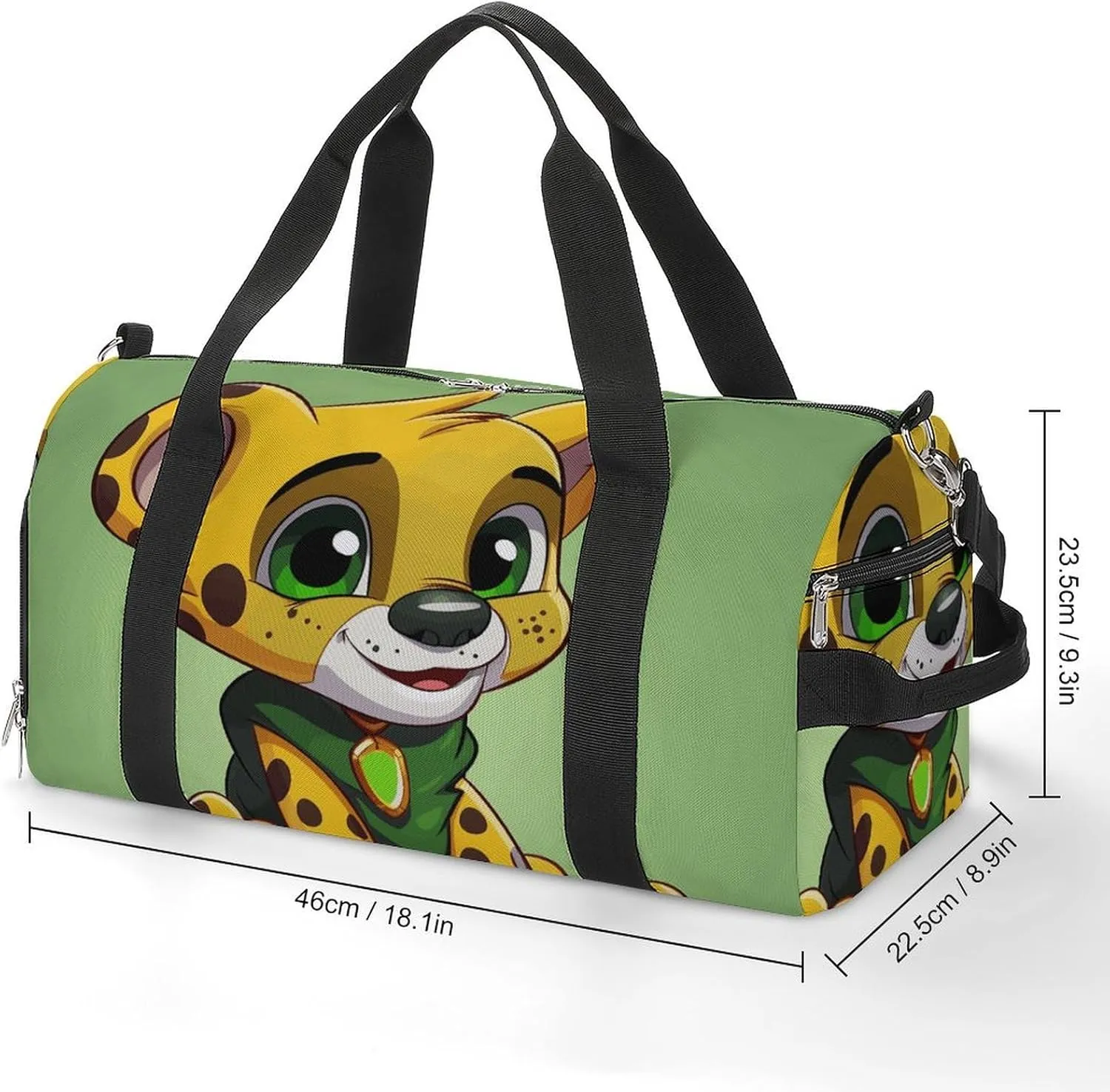 Gym Bags Small Cheetah Sitting Duffel Bag Overnight Bag with Shoe Compartment Carryon Bag for Men Women