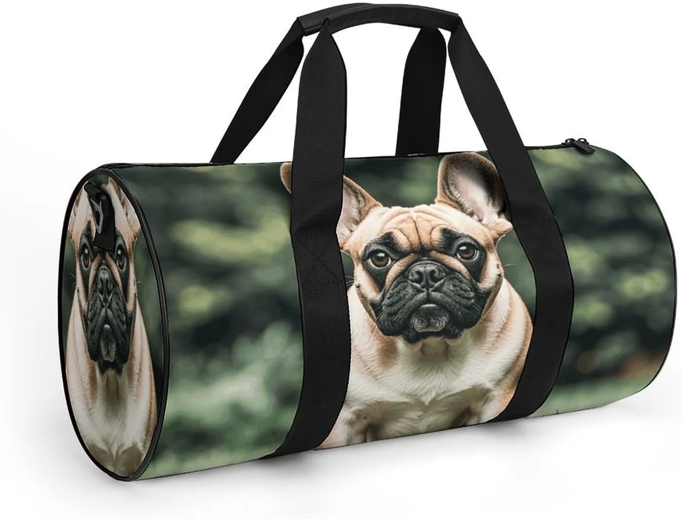 Gym Bags Small Long Ears French Bulldog Duffel Bag Overnight Bag with Shoe Compartment Carryon Bag for Men Women