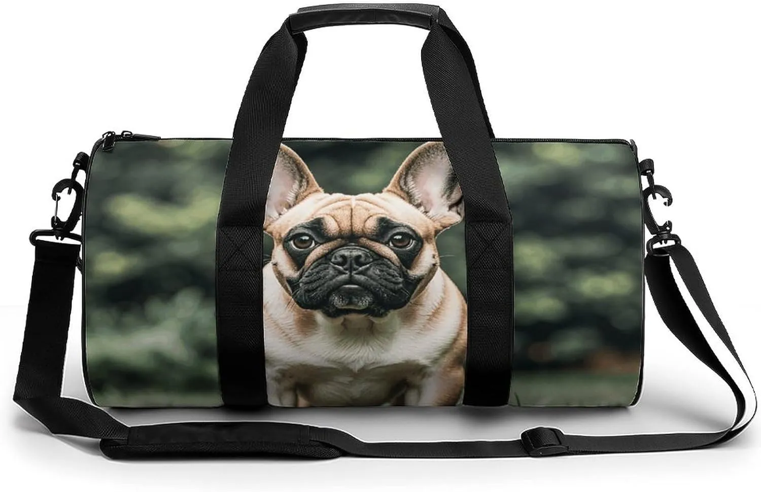 Gym Bags Small Long Ears French Bulldog Duffel Bag Overnight Bag with Shoe Compartment Carryon Bag for Men Women