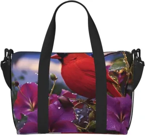 Gym Bags Small Purple Morning Glory Duffel Bag Overnight Bag with Shoe Compartment Carryon Bag for Men Women