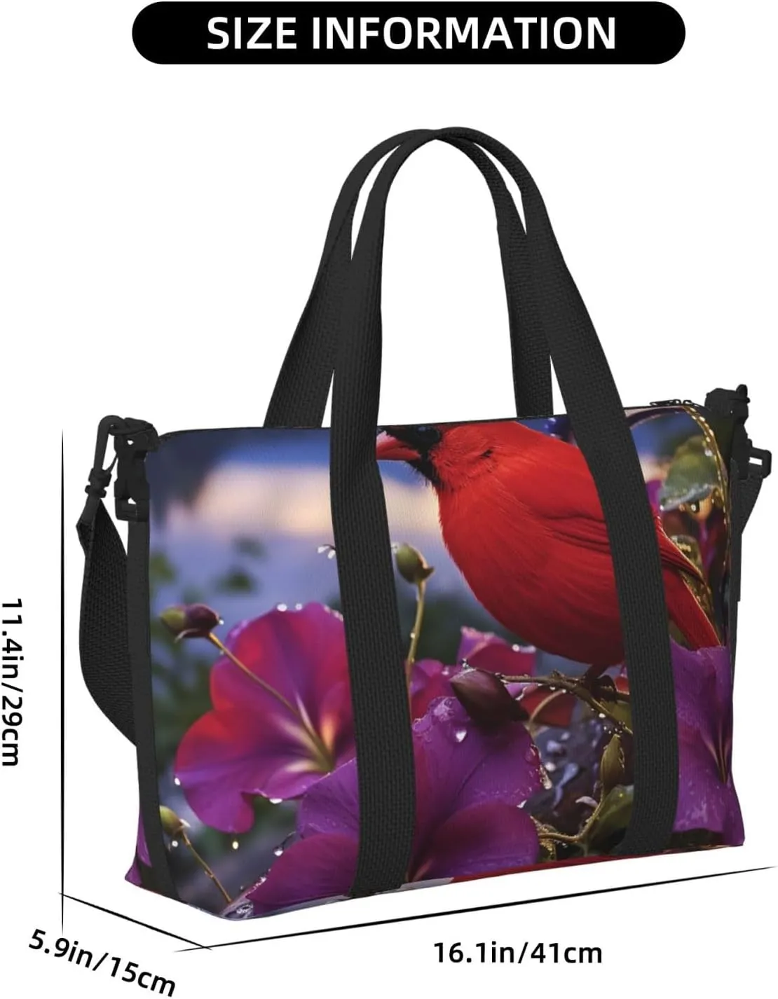 Gym Bags Small Purple Morning Glory Duffel Bag Overnight Bag with Shoe Compartment Carryon Bag for Men Women