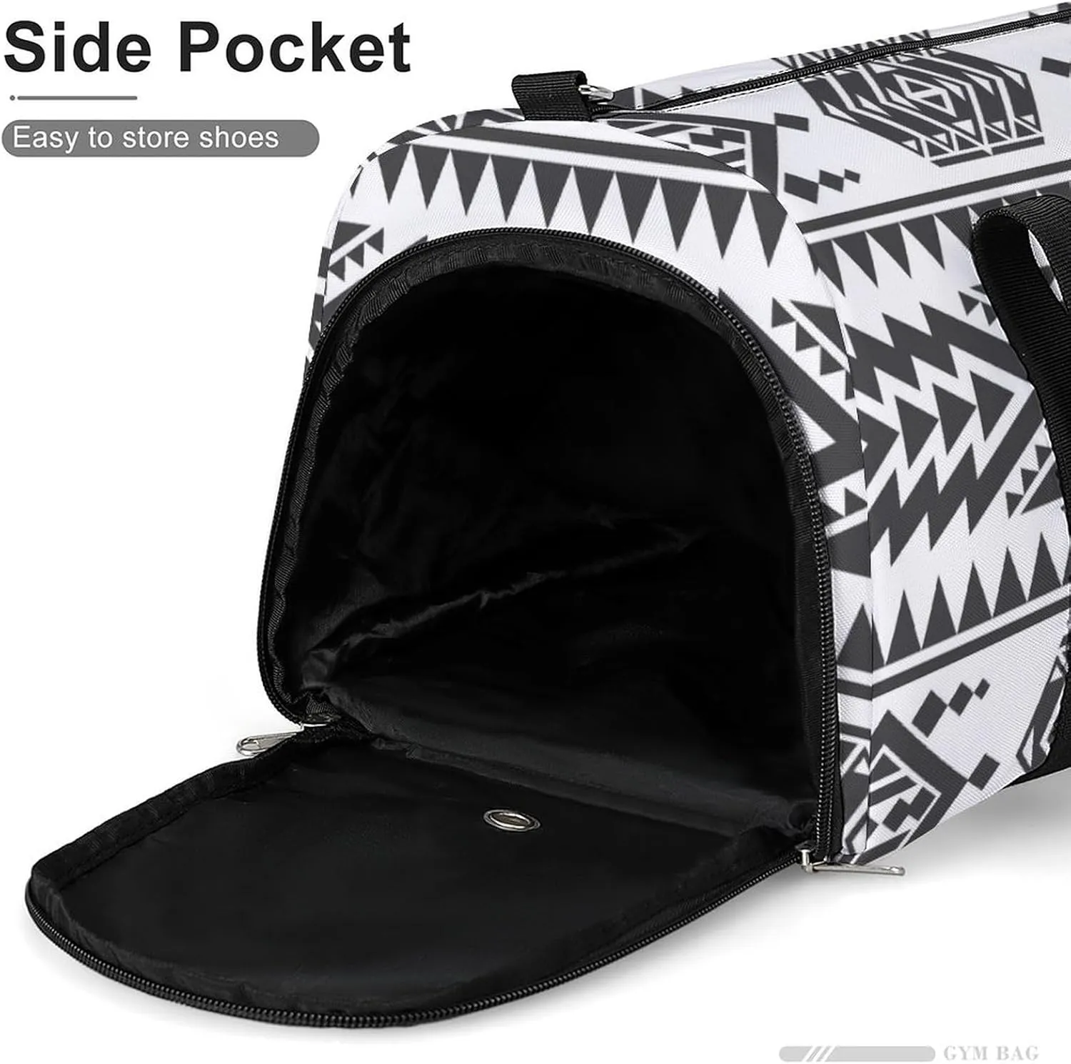 Gym Duffel Bag with Shoe Compartment Wet Pocket, American Aztec Texture Travel Bag for Men Women