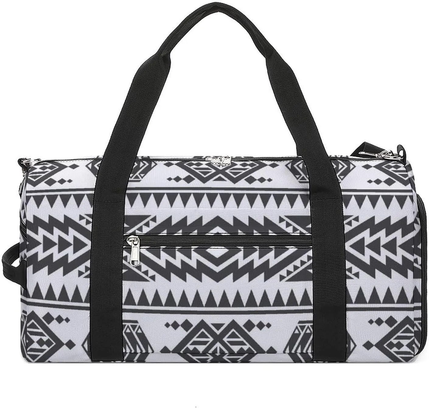 Gym Duffel Bag with Shoe Compartment Wet Pocket, American Aztec Texture Travel Bag for Men Women