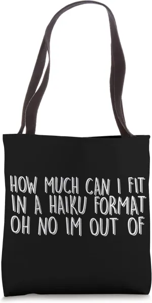Haiku Jokes Haijin Haiku Construction Japan Tote Bag
