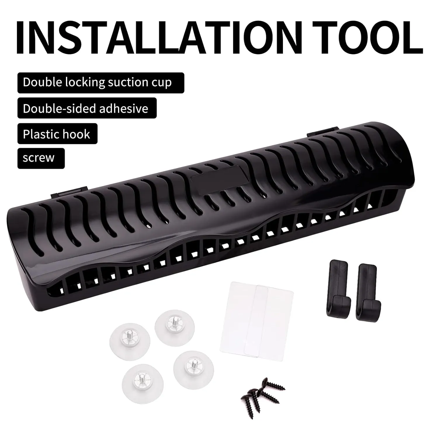 Hair Extension Holder Hair Extension Style Caddy Designed to Hold Clip-Ins, Tape-In’s, Micro Bundles and Sew-In Wefts While You Color, Wash, Style, Pack and Store (Black)