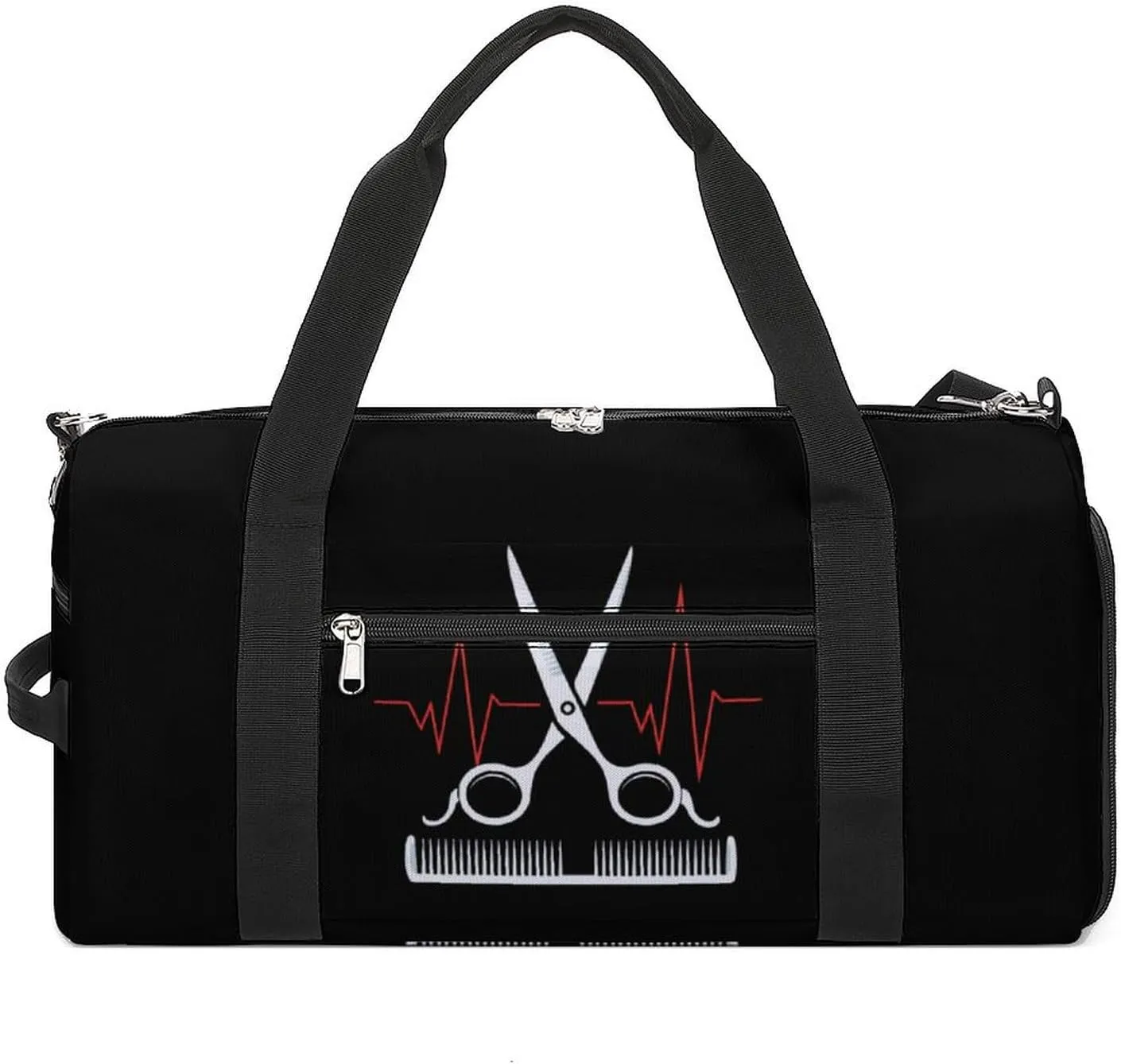 Hairstylists Heartbeat Sports Gym Bag for Men Women Travel Duffel Bag with Shoulder Strap