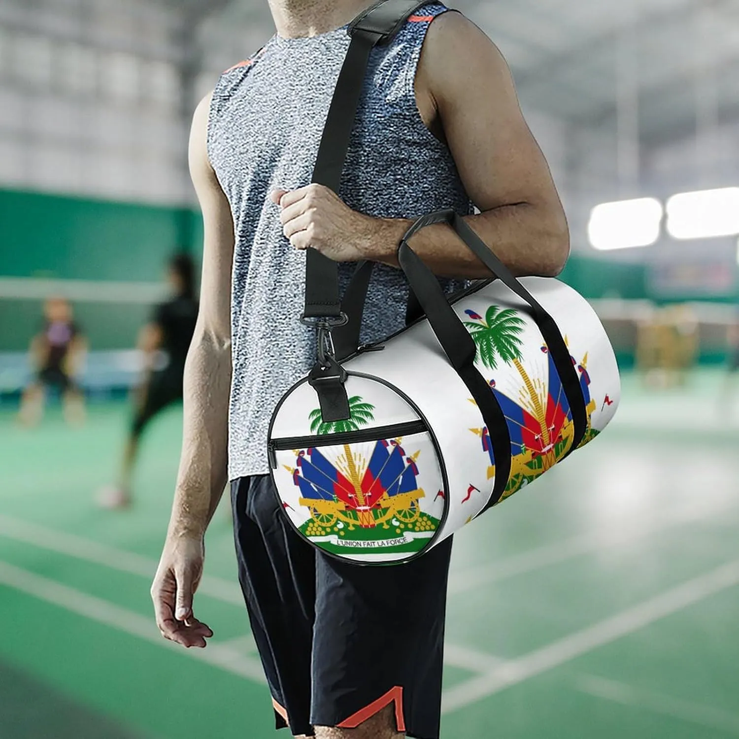 Haiti-Flag Waterproof Gym Duffel for Men Women Sports Travel Tote Bag