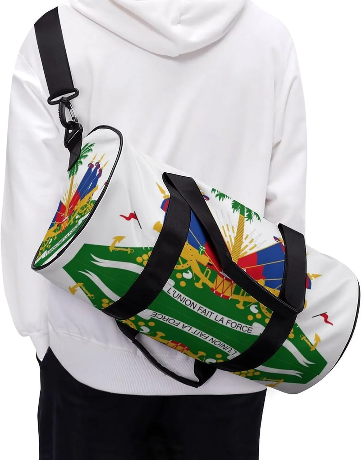 Haiti-Flag Waterproof Gym Duffel for Men Women Sports Travel Tote Bag