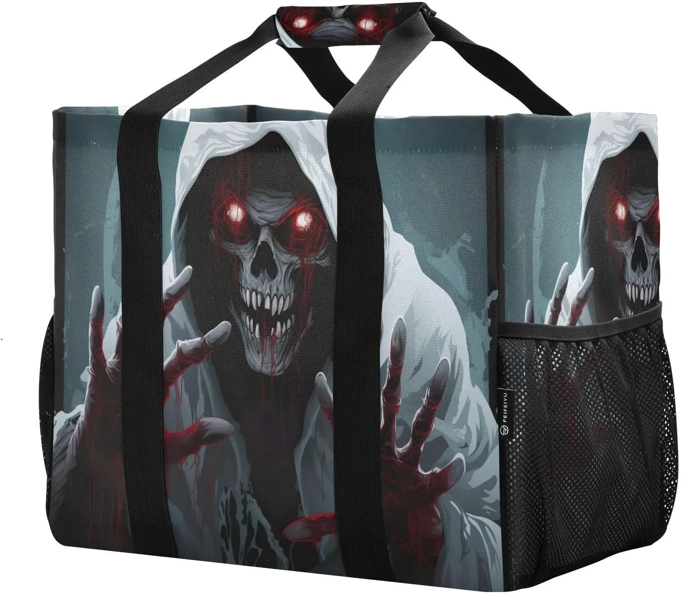 Halloween Ghost Foldable Travel Duffel Bag for Men Women Waterproof Weekender Overnight Carry On Tote Bag with Comfortable Handle Personal Item Travel Bag for Airplane Business Trips Sport Hospital