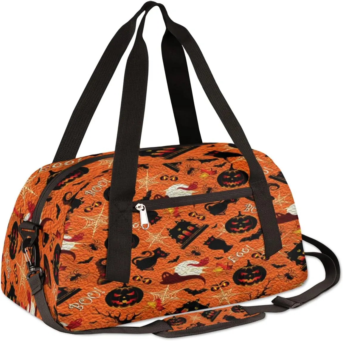 Halloween Pattern Kids Duffel Bag for Girls Boys Teens, Halloween Oil Painting Dance Bag Overnight Small Duffel Bag Carry On Weekend Sports Gym Travel Bag for School Practice Gymnastics Ballet