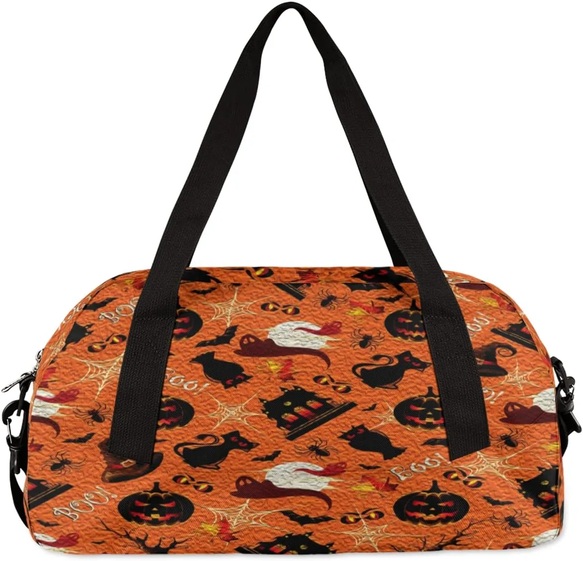 Halloween Pattern Kids Duffel Bag for Girls Boys Teens, Halloween Oil Painting Dance Bag Overnight Small Duffel Bag Carry On Weekend Sports Gym Travel Bag for School Practice Gymnastics Ballet