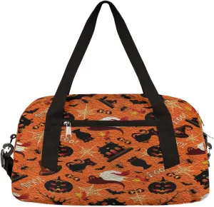 Halloween Pattern Kids Duffel Bag for Girls Boys Teens, Halloween Oil Painting Dance Bag Overnight Small Duffel Bag Carry On Weekend Sports Gym Travel Bag for School Practice Gymnastics Ballet