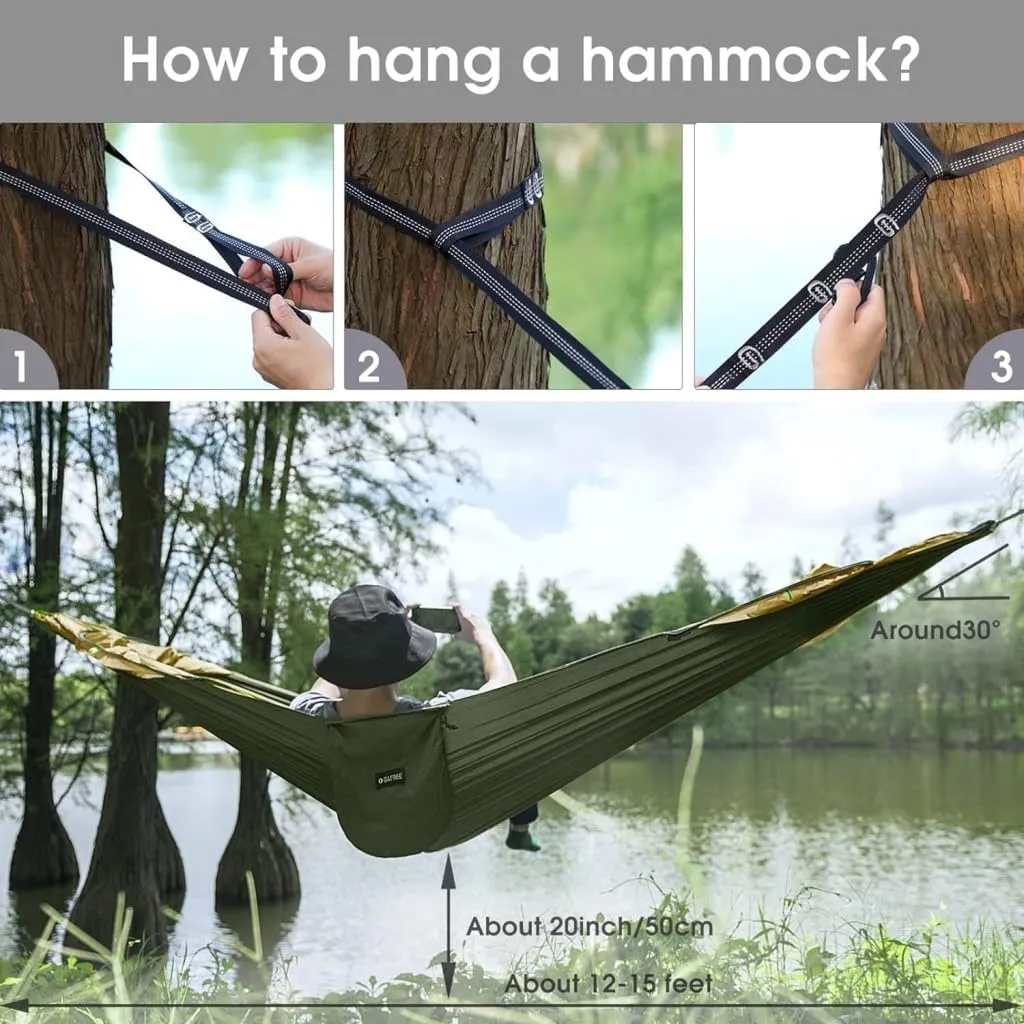 Hammocks Automatic Quick-Opening Portable Mosquito Net Nylon Hammock Nylon Cloth Strut Outdoor Anti-Mosquito Hammock Camping Hammocks(Green)