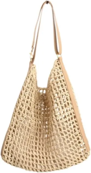 Handbag 2024 New Versatile One-Shoulder Seaside Vacation Beach Bag Woven Straw Commuter Tote Bag Straw Bags(K)