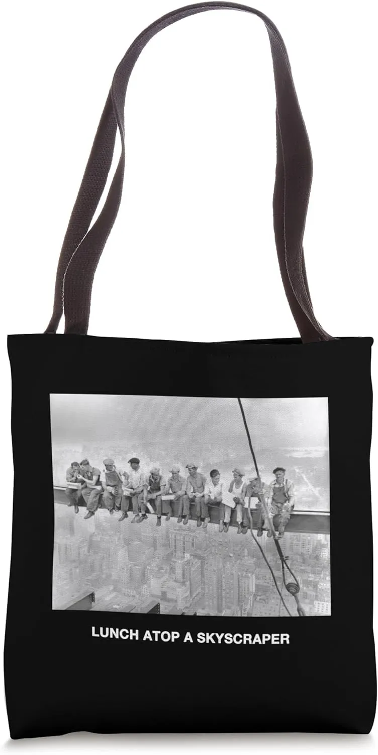 Happy Labour day Lunch atop of a skyscraper in New York City Tote Bag
