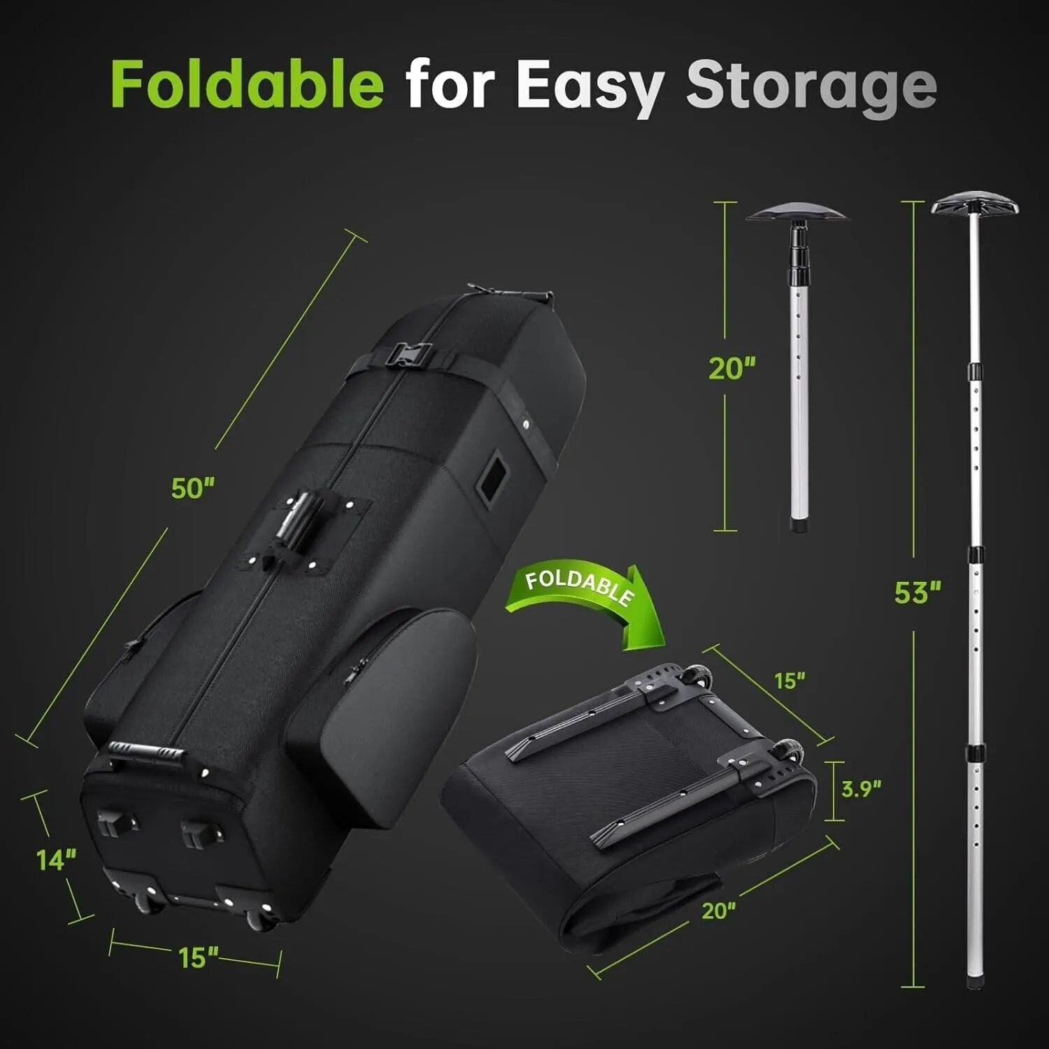 Hard Case Golf Club Travel Bag with Wheels Luggage Lock Cover Airline Waterproof