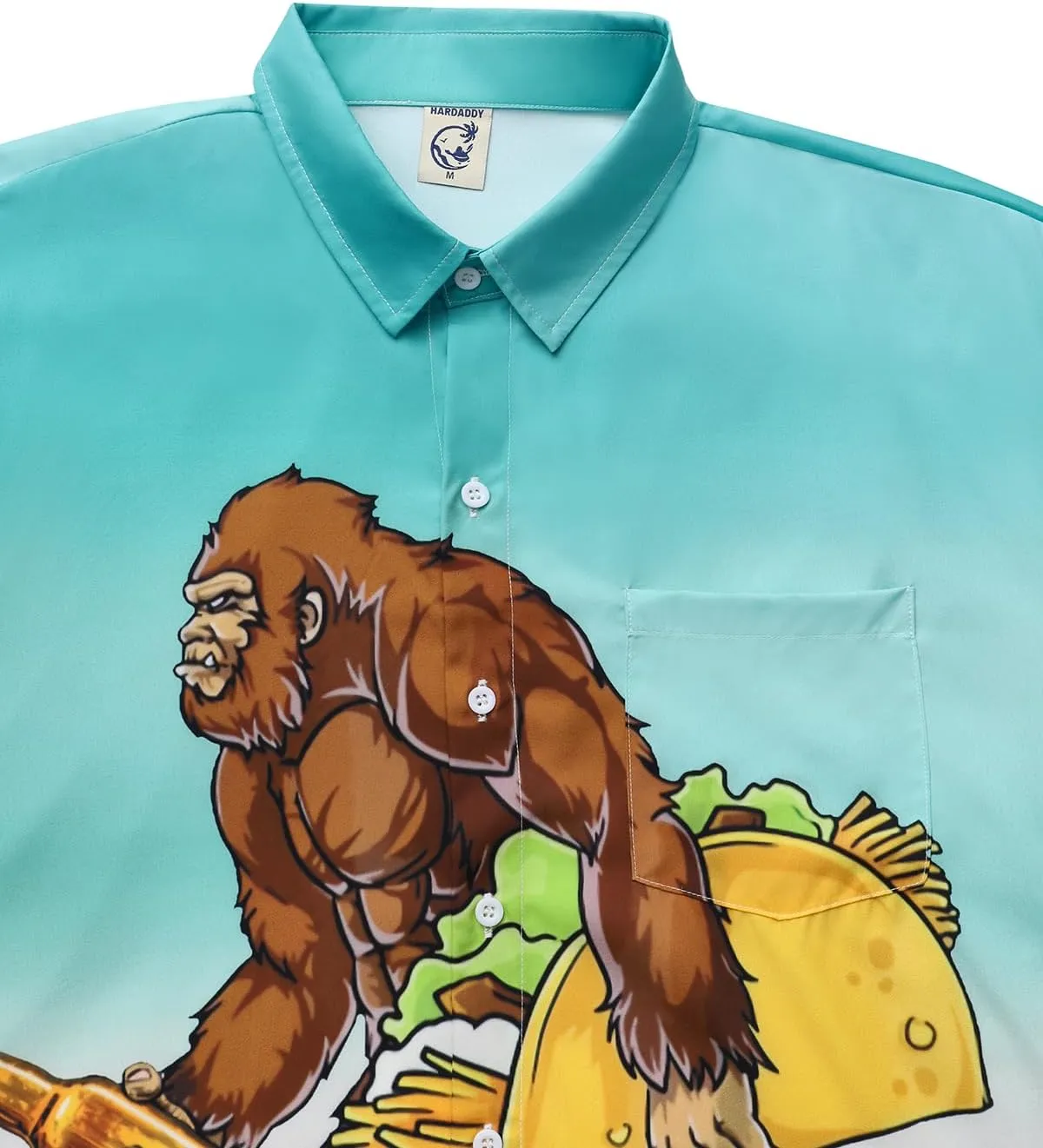 Hardaddy Men's Hawaiian Shirt Short Sleeve Funny Printed Casual Button Down Aloha Shirts