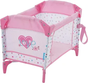 Hauck Love Heart Doll Pack and Play Yard, Folds for Easy Storage and Travel, Fits Dolls Up to 16 inches (D90723), Toy for Age 3 and Up, Care for Baby Doll Sleeping Role Play,Pink, Small