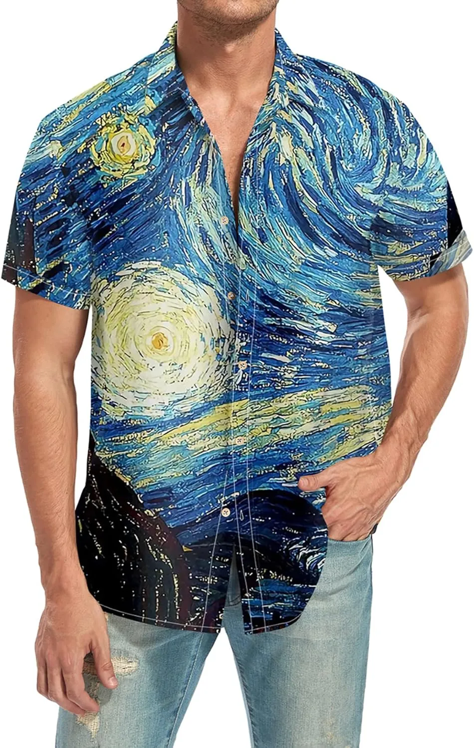 Hawaiian Bowling Shirts for Men Short Sleeve Printed Regular Fit Summer Beach Casual Button Down Aloha Shirts