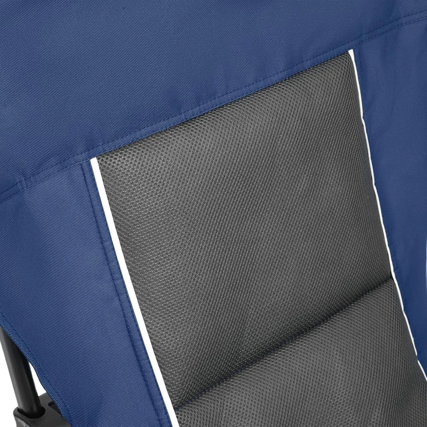Heavy Duty Lawn Chair 250LBS Capacity - High Back Portable Folding Camping Chair with Cup Holder & Carry Bag for Outdoor, Beach, Fishing, Backyard, Picnic (Navy Blue)