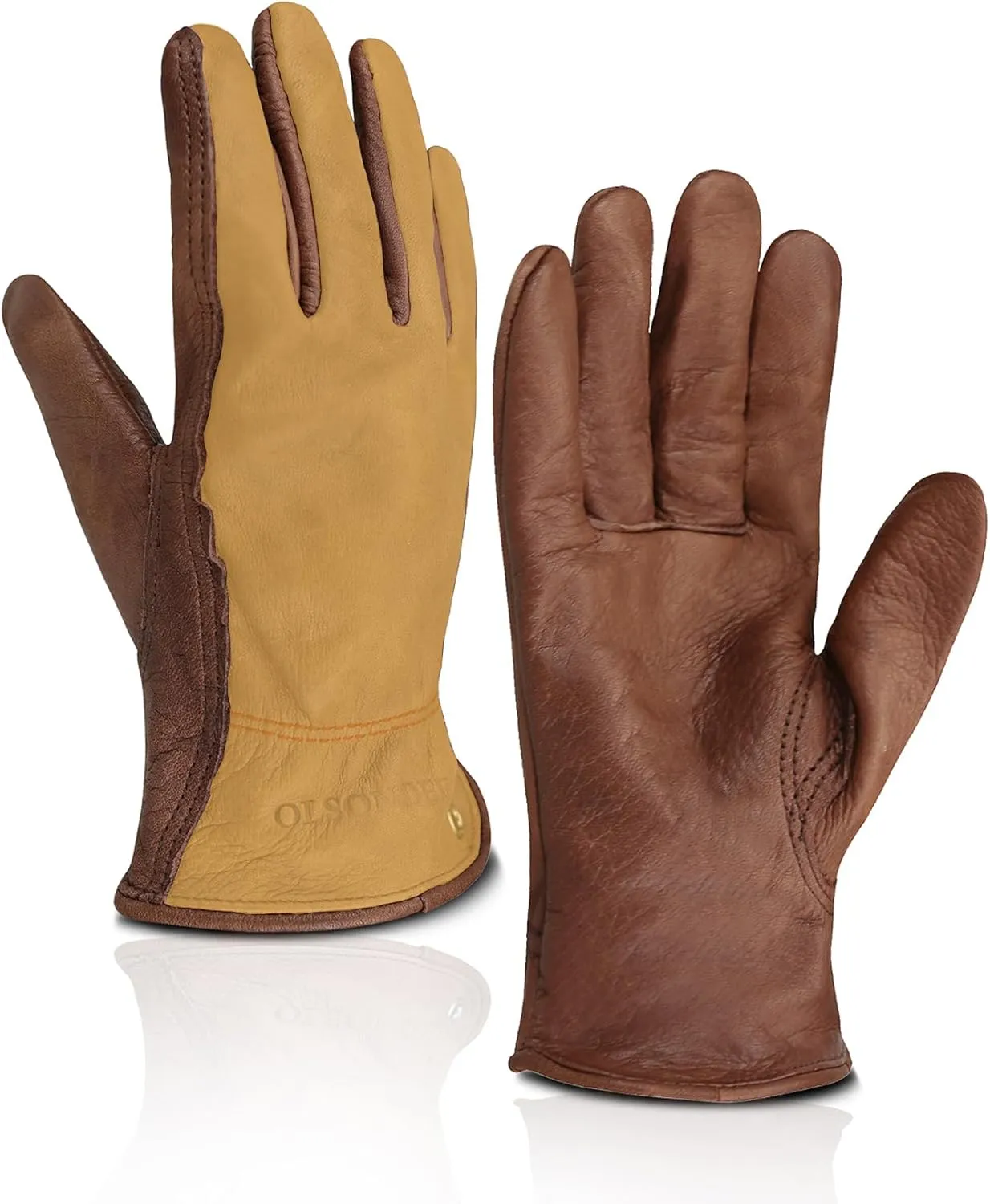 Heavy Duty leather work Gloves,Safety Cowhide Leather Garden Working Gloves for Men/Women,Driving,Yard work