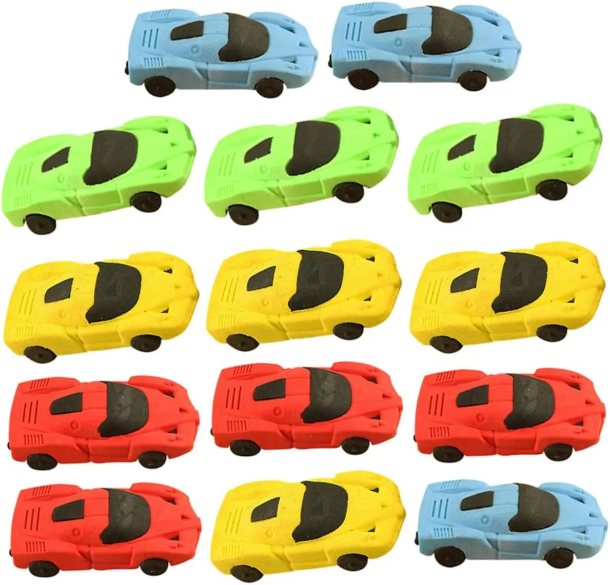 Hemoton Lovely Cartoon Racing Eraser Sets 36pcs Car Shape Erasers for Student and School Supplies