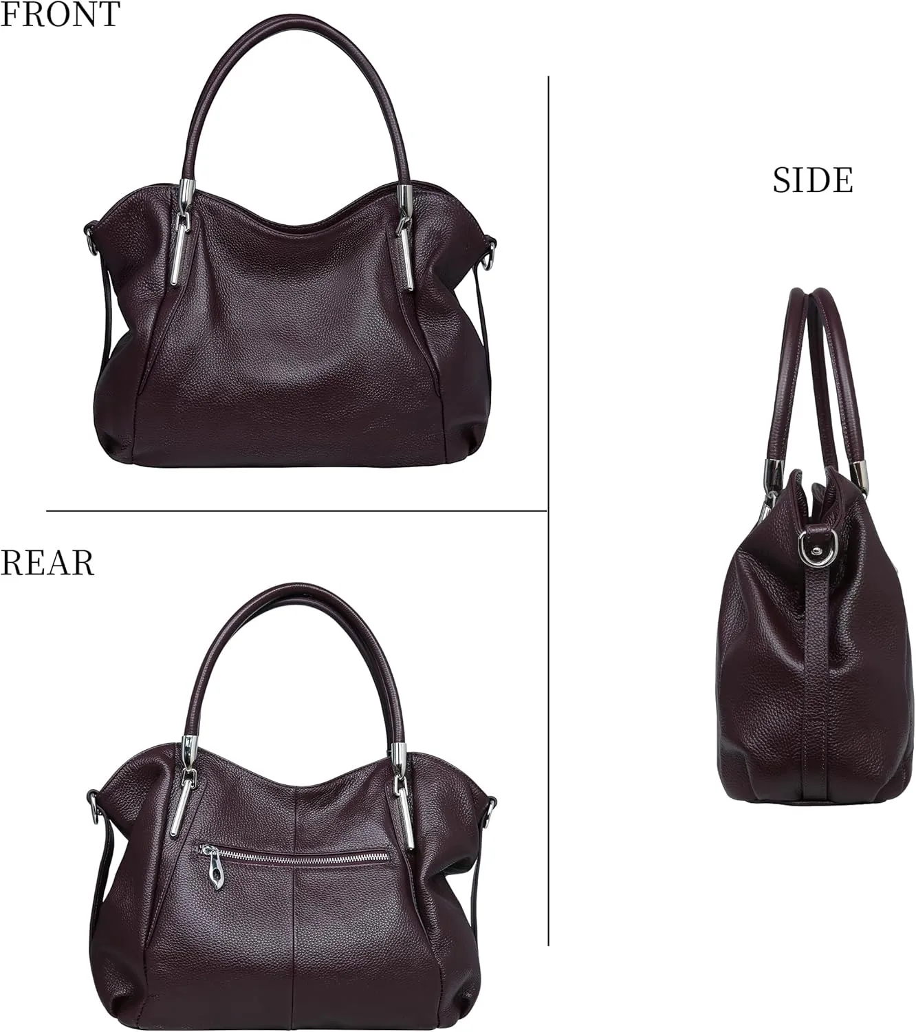 HESHE Genuine Leather Purses and Handbags for Women Shoulder Bags Tote Handbag Ladies Designer Hobo Satchel Crossbody Bag