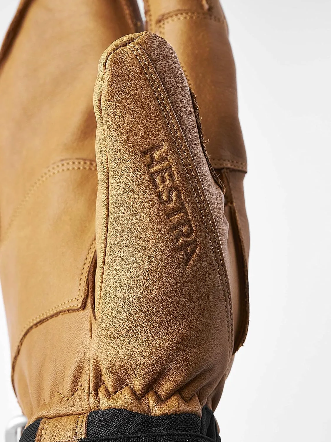 Hestra Mens Mens Ski Gloves: Fall Line Winter Cold Weather Leather 3-Finger Mittens