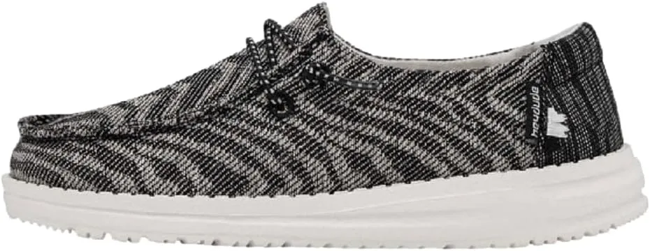 Hey Dude Wendy Youth Woven Zebra Black Stripe