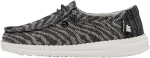 Hey Dude Wendy Youth Woven Zebra Black Stripe