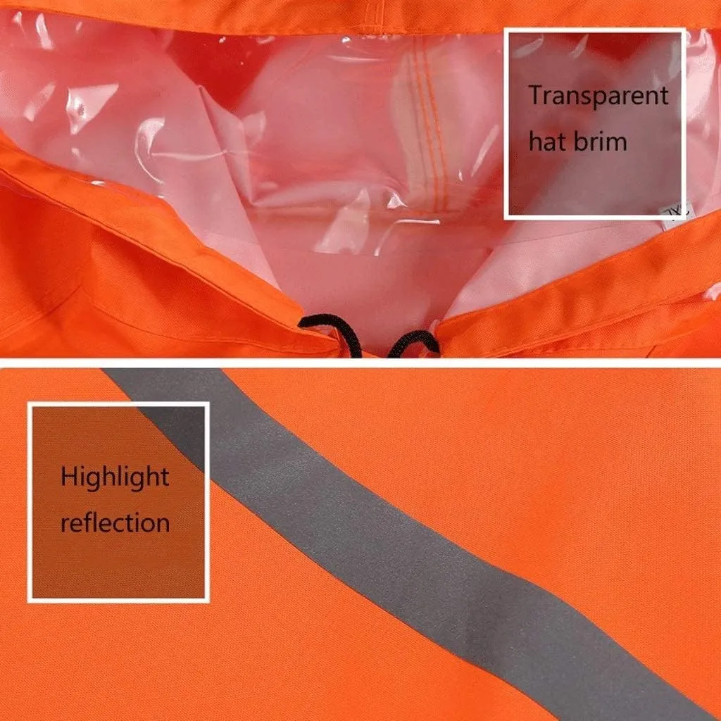 Hi Vis Vests, Orange Reflective Suit, Safety Jacket Waterproof High Visible Light Long Overalls Reflective Safety Vest