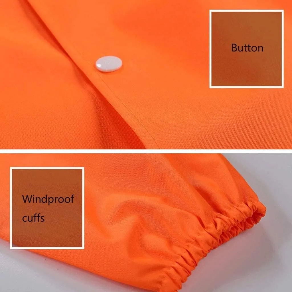 Hi Vis Vests, Orange Reflective Suit, Safety Jacket Waterproof High Visible Light Long Overalls Reflective Safety Vest
