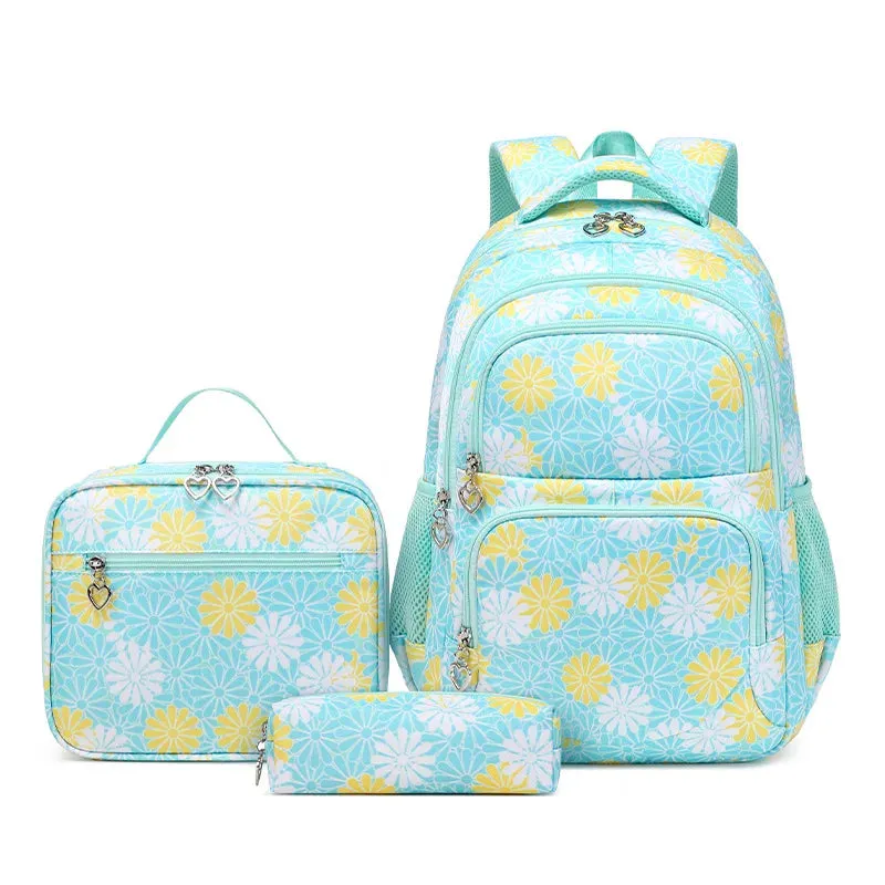 High Quality Bright Floral School Bag Set