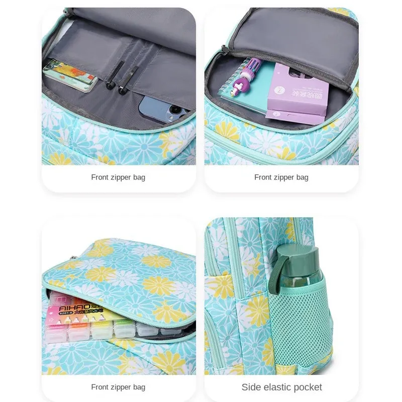 High Quality Bright Floral School Bag Set