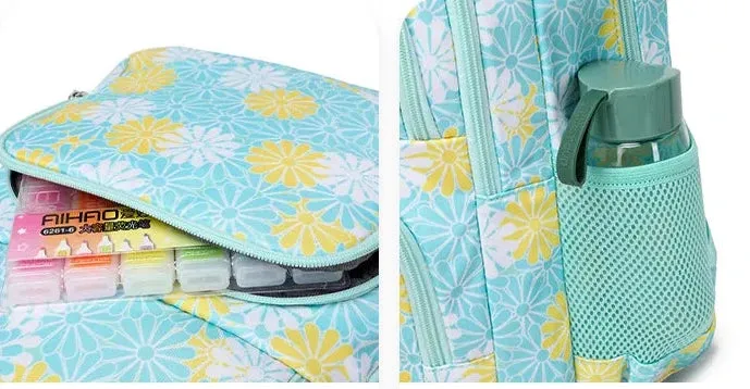 High Quality Bright Floral School Bag Set