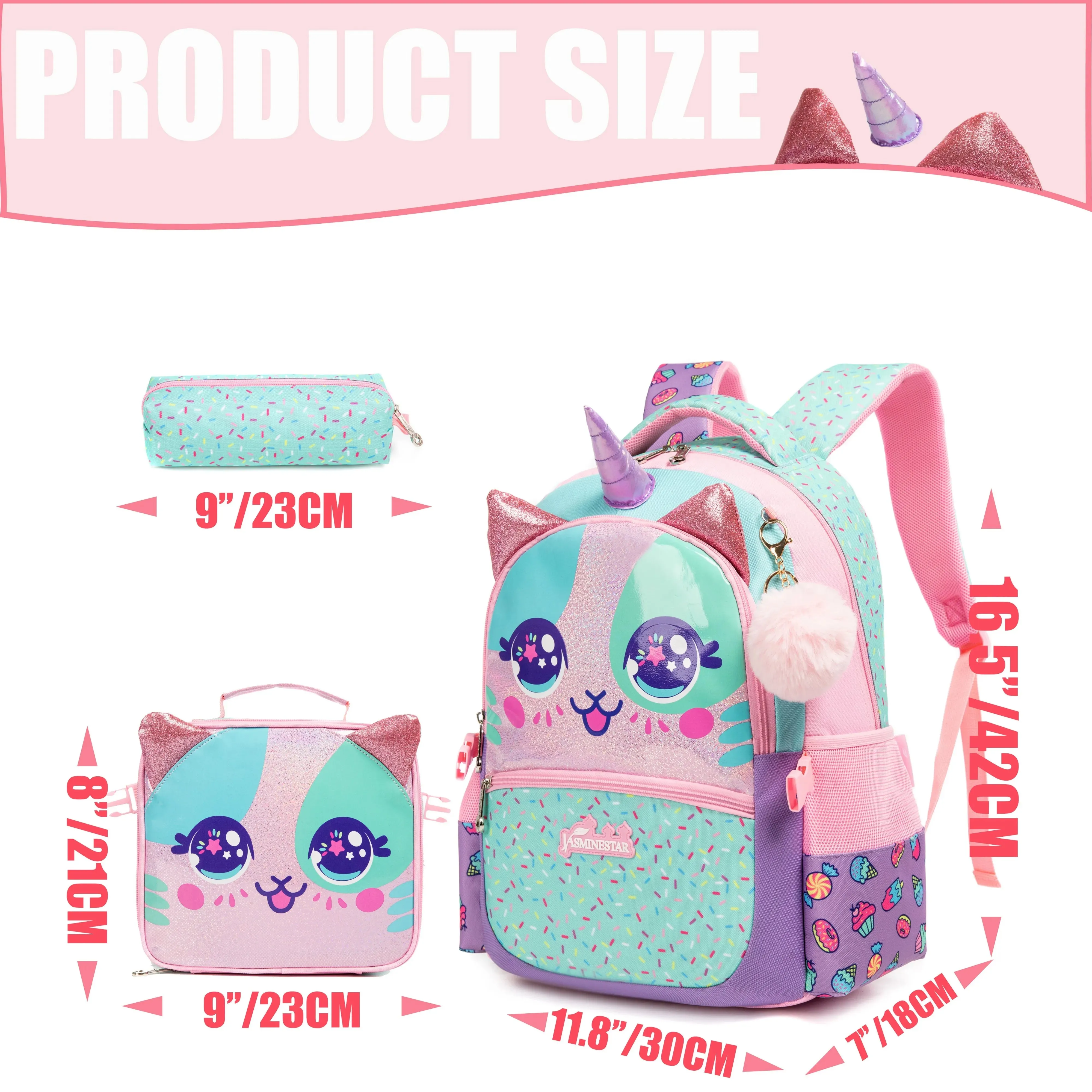 High Quality Cat School Bag Set