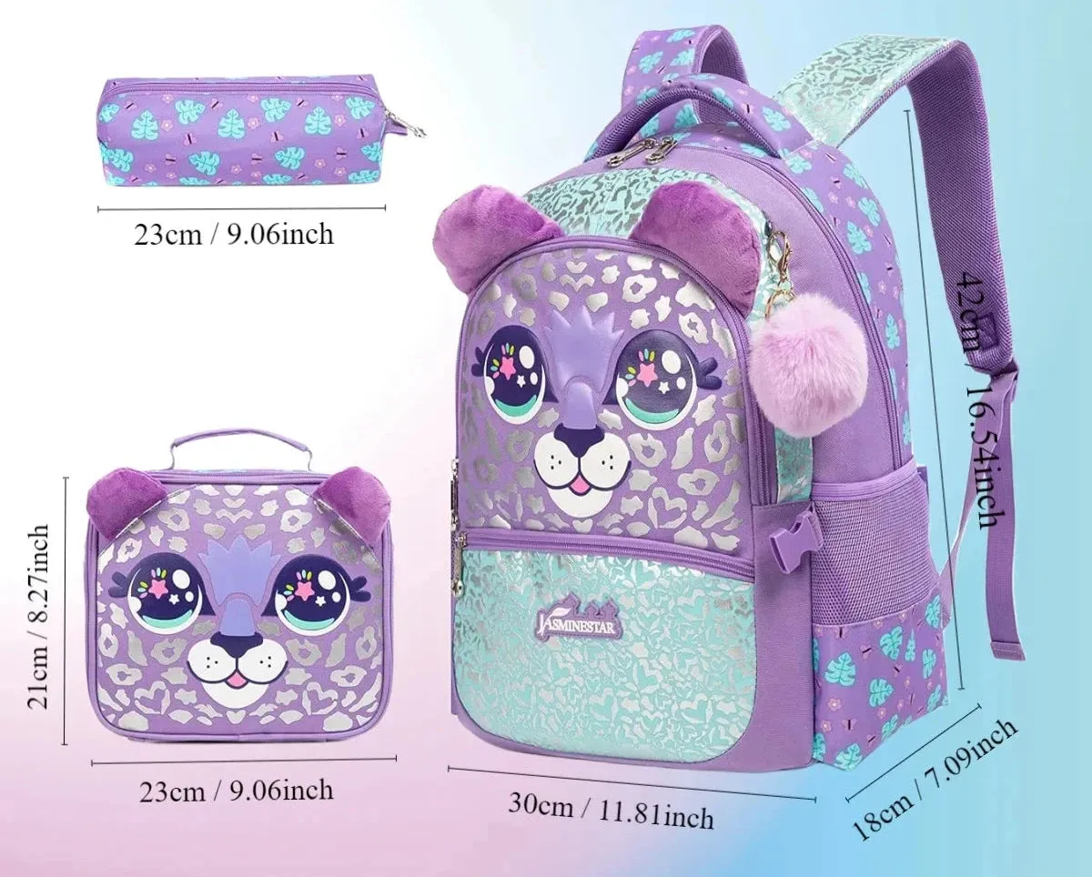 High Quality Leopard School Bag Set