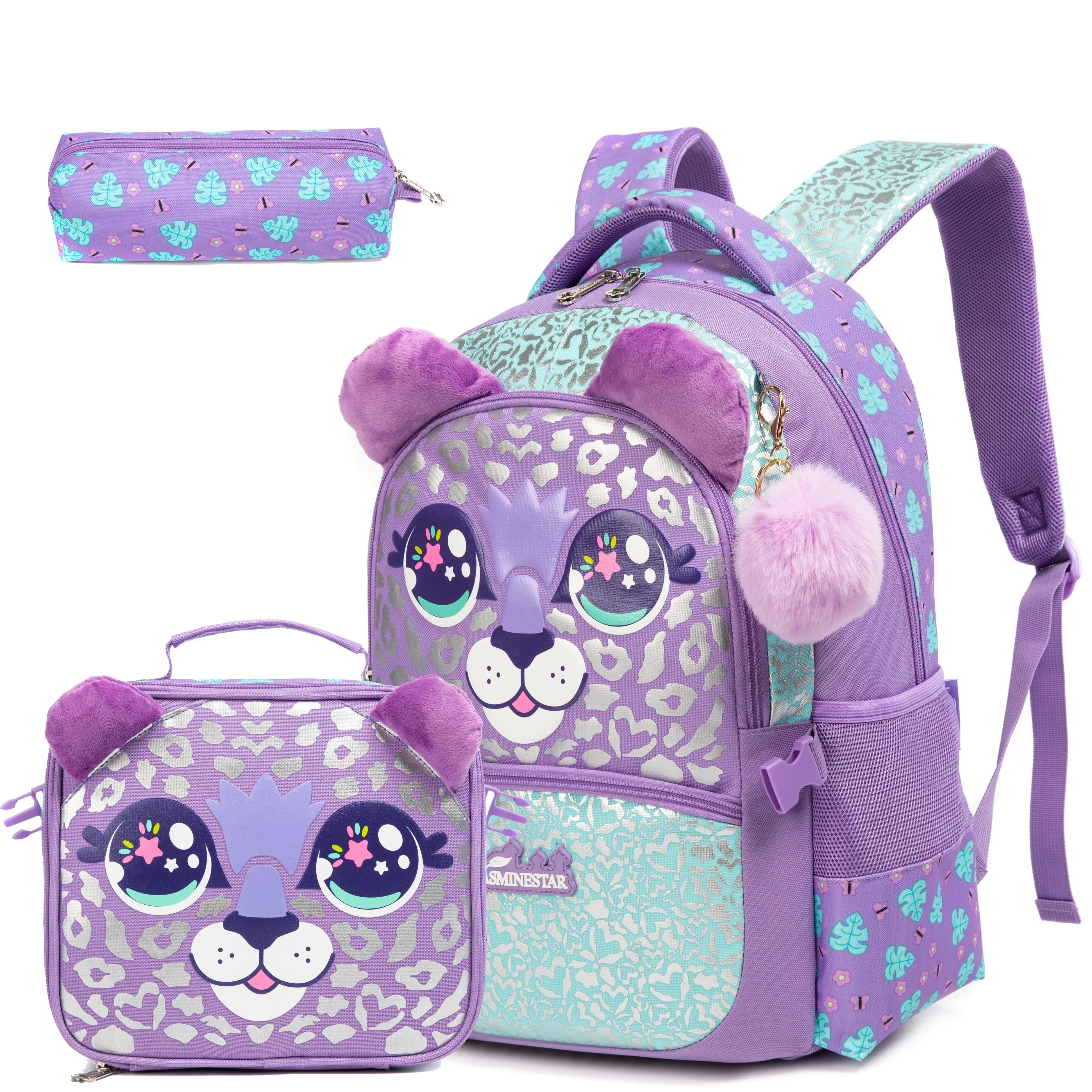 High Quality Leopard School Bag Set