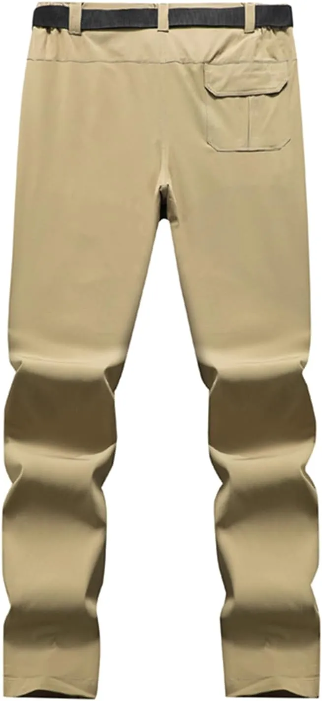 Hiking Pants Men with Belt 5 Pockets Waterproof Lightweight Quick Dry Travel Fishing Workout Outdoor Pant Active Wear