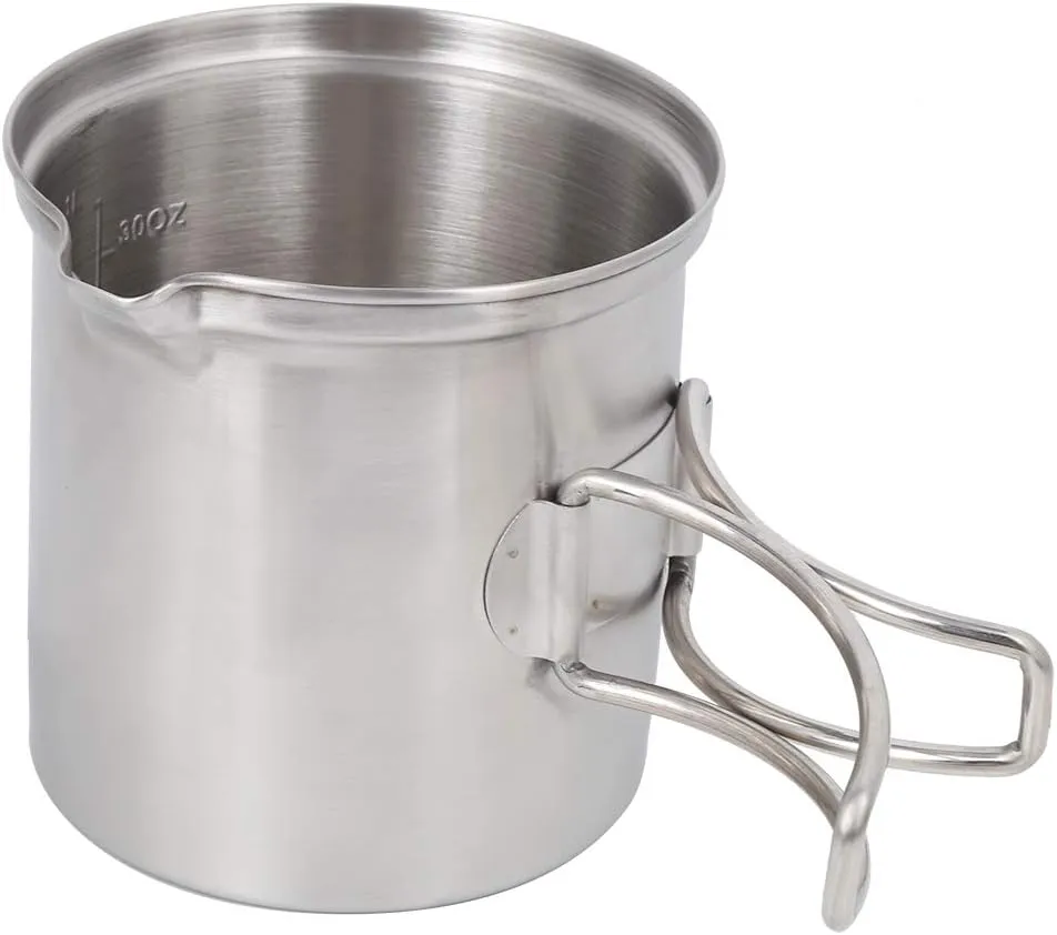 Hiking Pot, with Storage Bag Foldable Handle Outdoor Cookware Set, Camping Equipment Cookware Pan for Camping for Outdoor Hiking