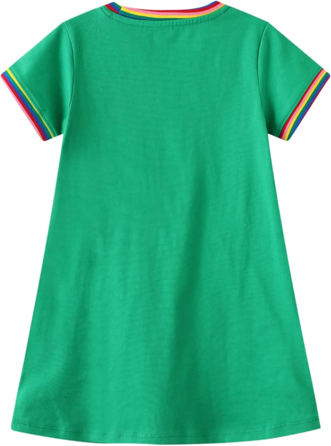 Hongshilian Little Girls Casual Cotton Dress Cartoon Print Short Sleeve Summer T-Shirt Skirt Dresses