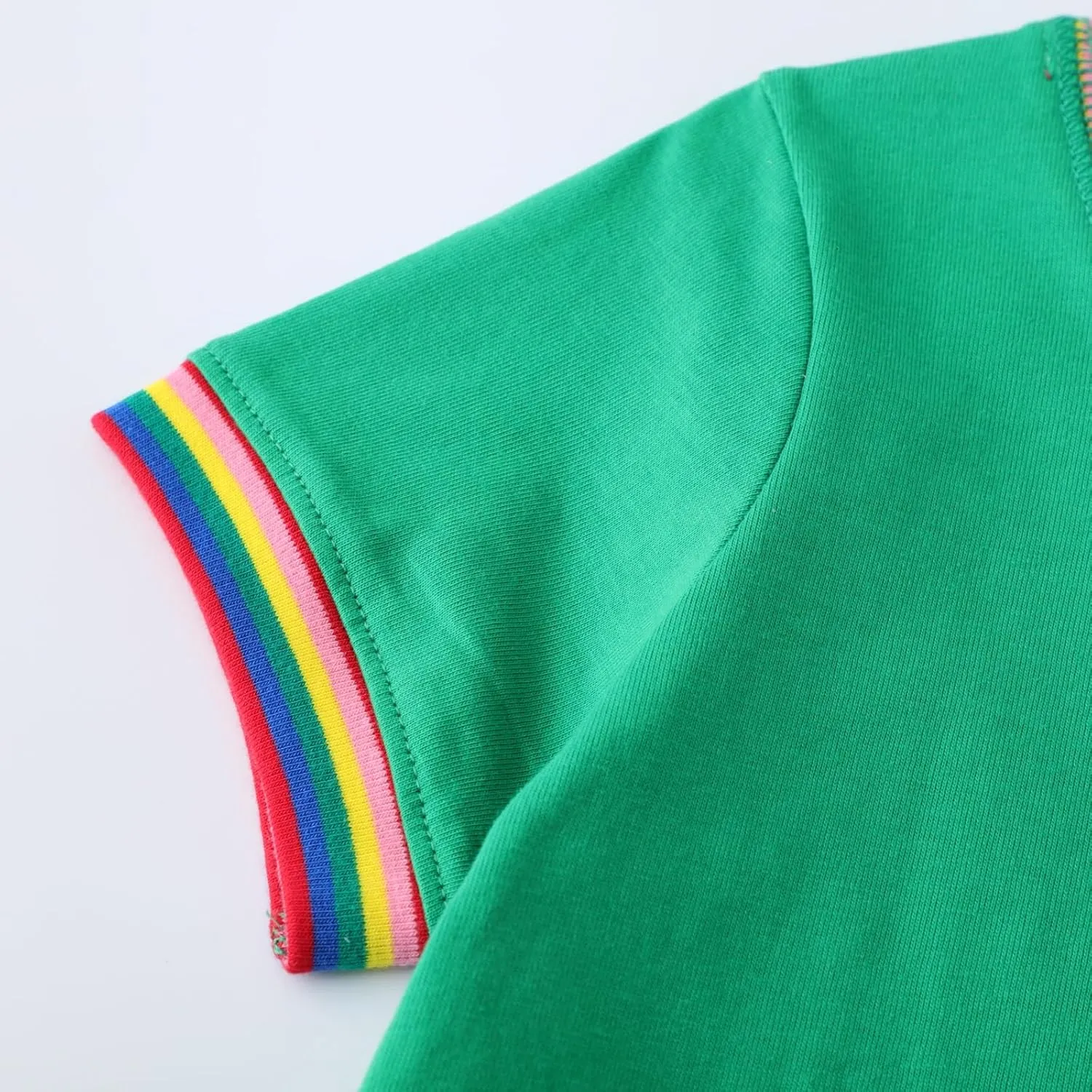 Hongshilian Little Girls Casual Cotton Dress Cartoon Print Short Sleeve Summer T-Shirt Skirt Dresses