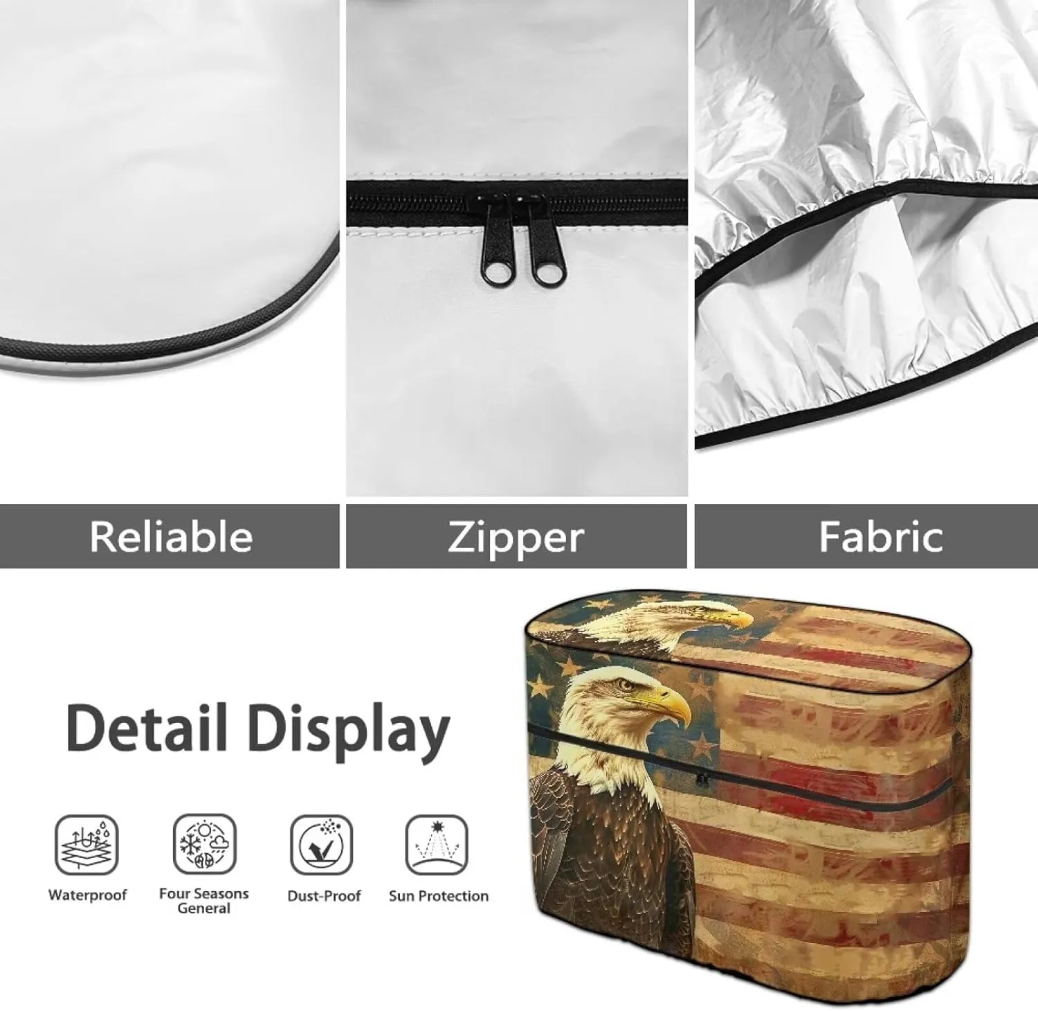 Horeset American Flag Eagle Print RV Propane Tank Cover 40lb Heavy Duty Propane Gas Tank Cover Trailer Travel Accessories, All Weather Protection