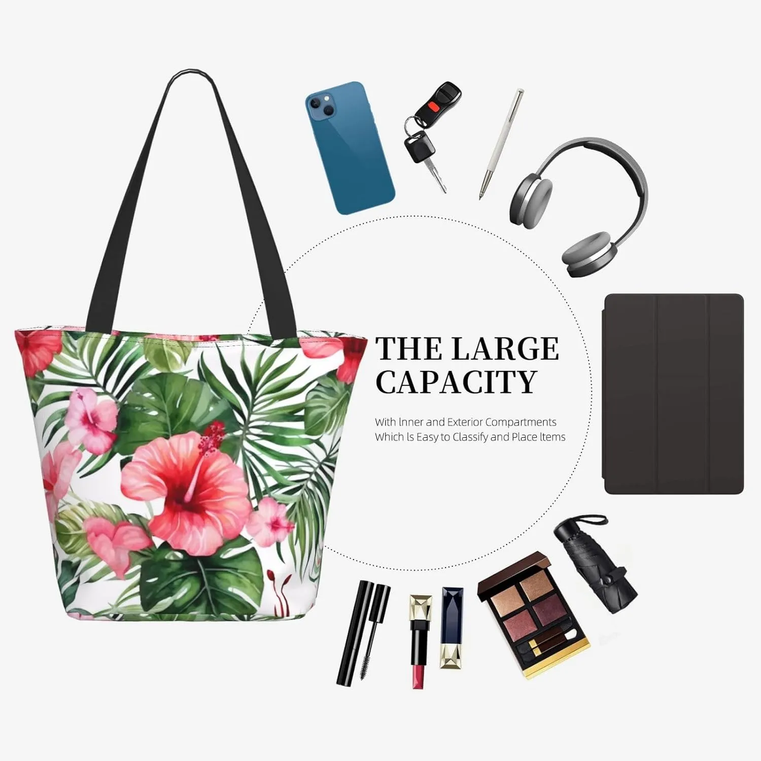 Horses On The Beach Printed Fashionable Large Handbag And Shoulder Bag, Suitable For Various Daily Use